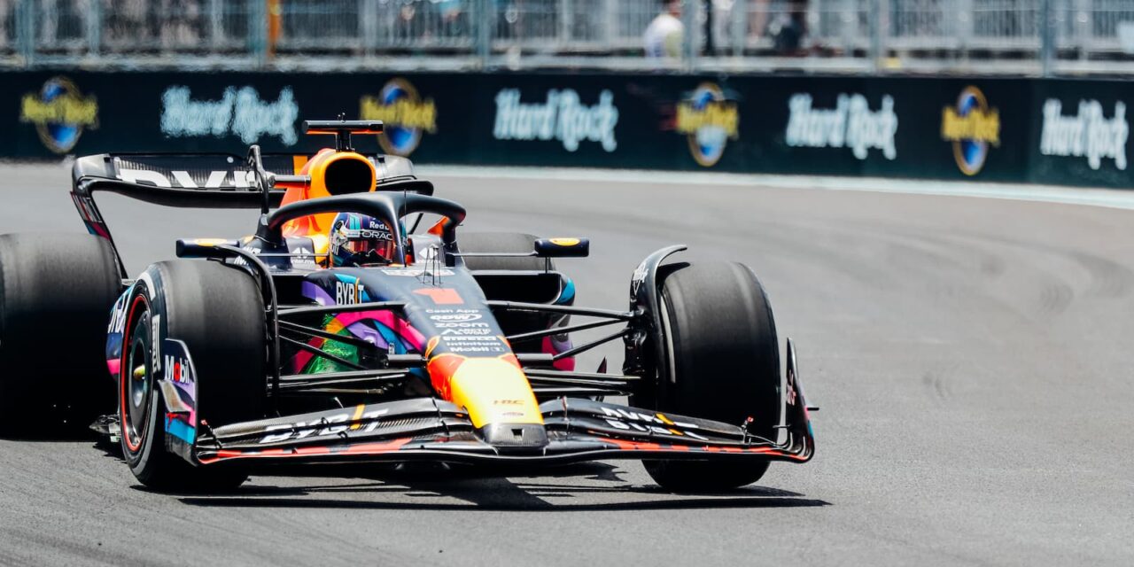 Max Verstappen sets the fastest-ever lap around the Miami International Autodrome
